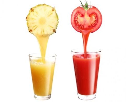 Pineapple and tomato juice for Japanese diet